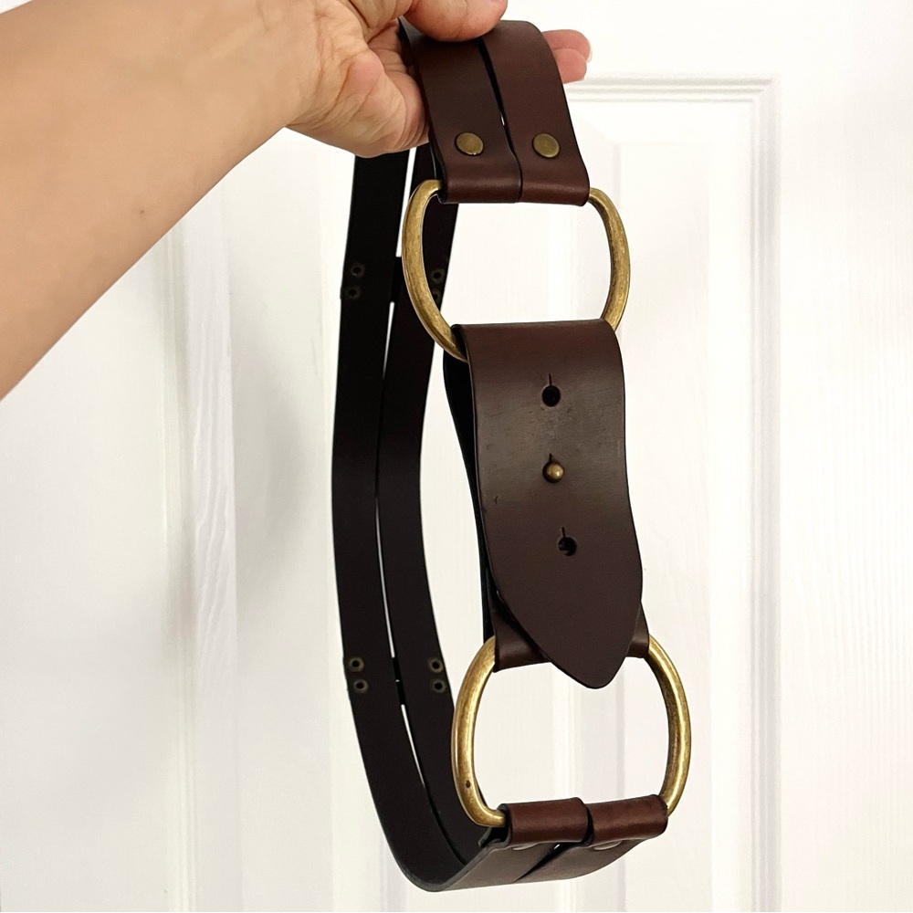 Y2K/2000s The Limited Leather and brass belt- Size Medium